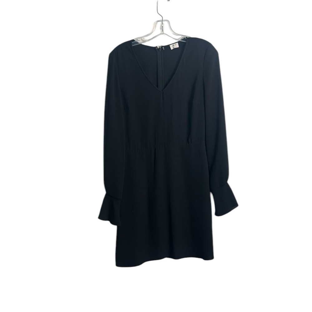 Aritzia Wilfred Corinne Dress Ruffle Bell Sleeve V Neck Long Sleeve Size 4 LBD